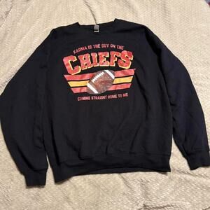Kansas City Chiefs Taylor Swift Karma Graphic Sweatshirt Black Large